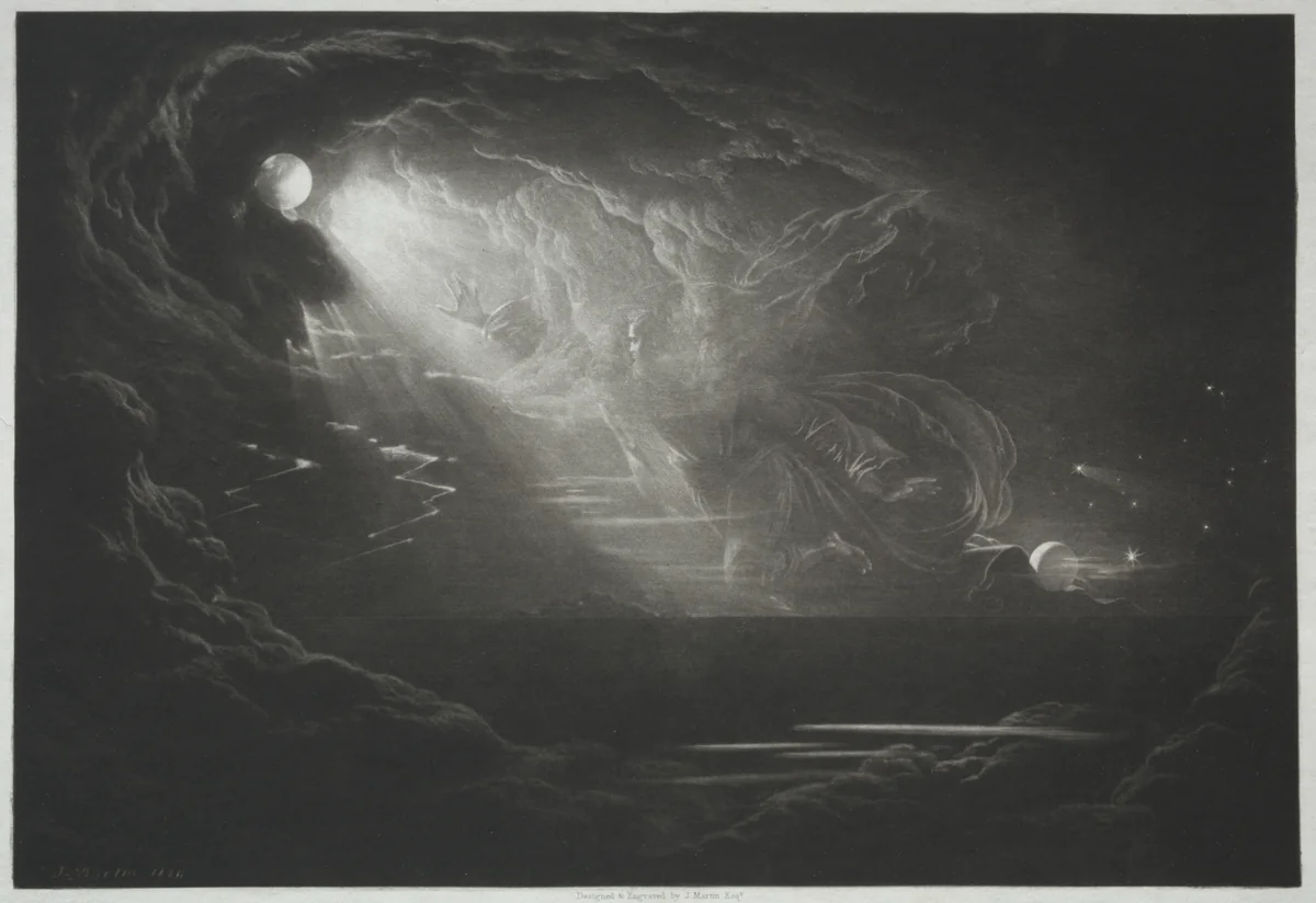 Paradise Lost: The Creation of Light by John Martin, print, 1824