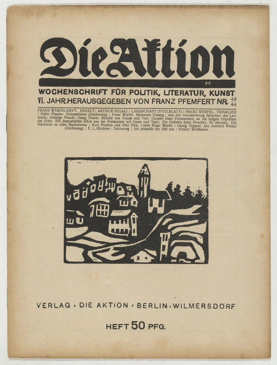 Die Aktion, vol. 6, no. 43/44 by Arthur Segal, periodical, 1916