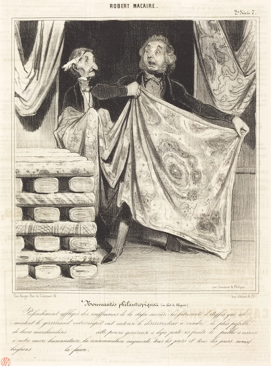 Nouveautés philantropiques... by Honoré Daumier, print, 1841