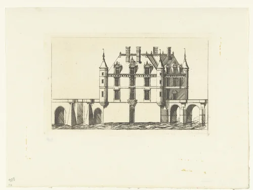 Kasteel van Chenonceau bij Chenonceaux by Charles Meryon, print, 1856