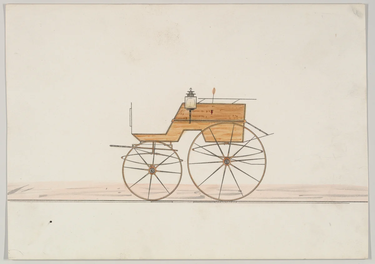Phaeton (unnumbered) by Brewster & Co., drawing, 1850-1870