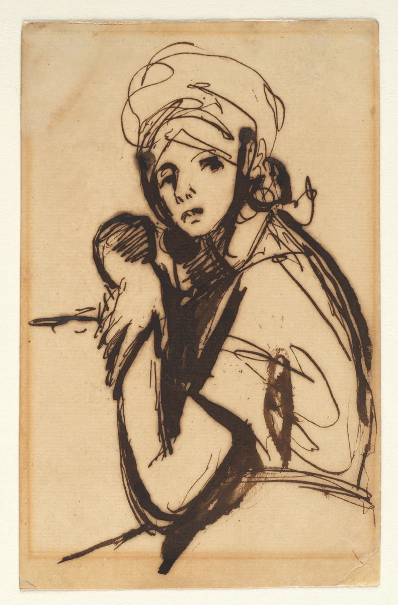 Half-Figure of a Young Woman by George Romney, drawing, 1782-1786