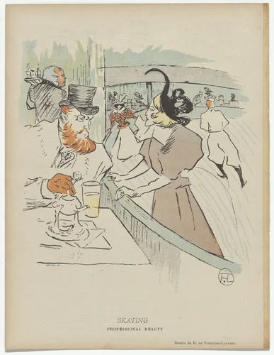 At the Moulin de la Galette (Au Moulin de la Galette) from the journal Le Rire, no. 62 by Théophile-Alexandre Steinlen, print, 1896