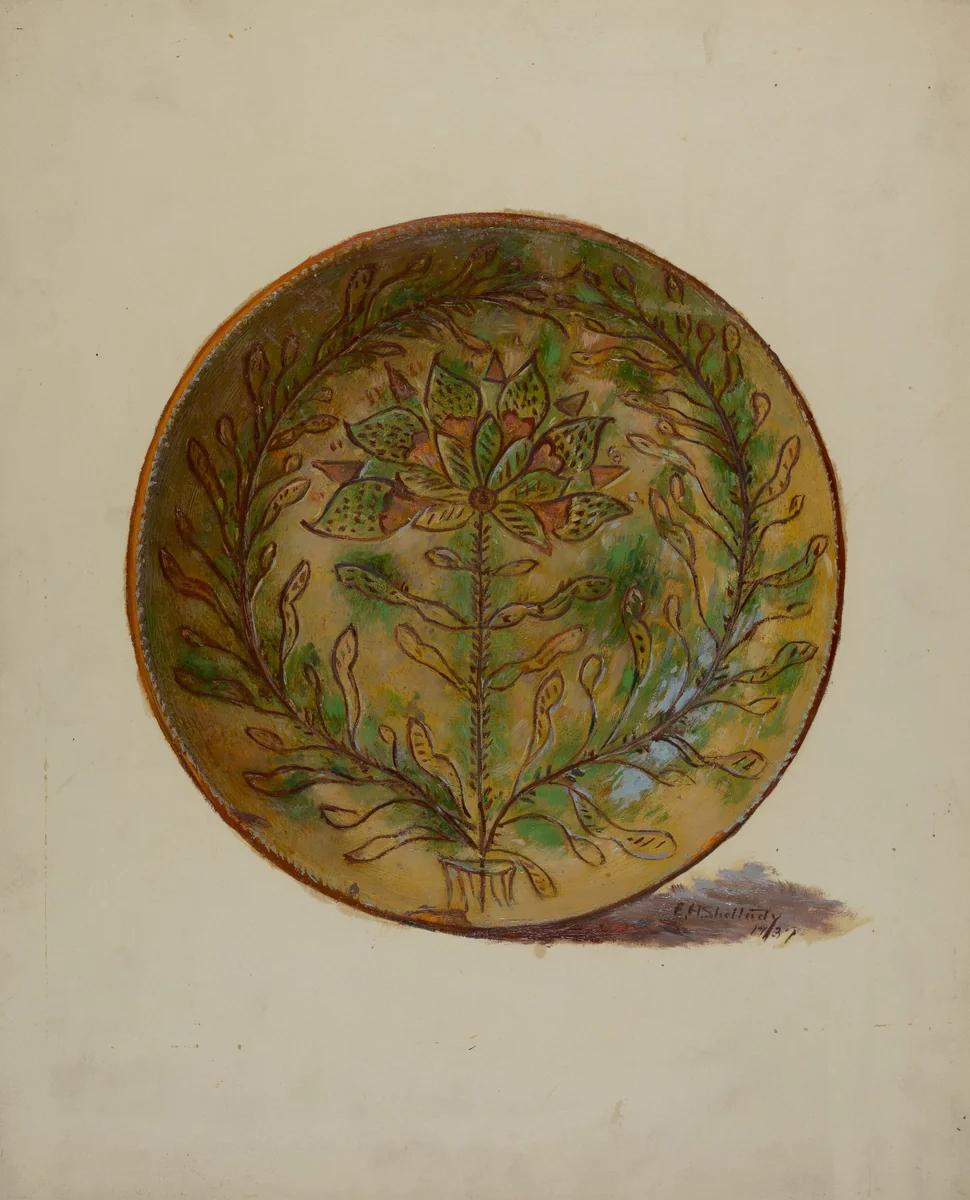 Pa. German Plate by Eugene Shellady, index of american design, 1937