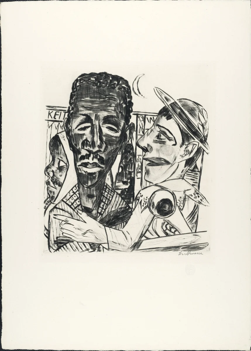The Negro (Der Neger) from Annual Fair (Jahrmarkt) by Max Beckmann, print, 1921