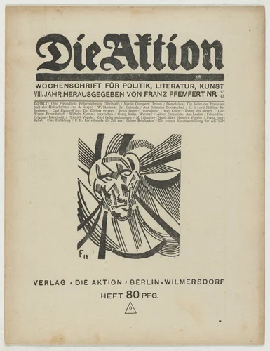 Die Aktion, vol. 8, no. 33/34 by A. Krapp
Wladislav Skotarek
Erich Gehre
Conrad Felixmüller
Jerzy von Hulewicz, periodical, 1918