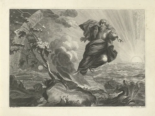 Schepping van de wereld by Peter Paul Bouché, print, 1685-1732