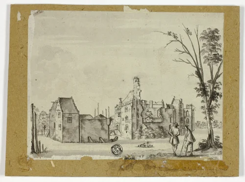Castle on River by Unknown Artist, drawing, 1700-1799