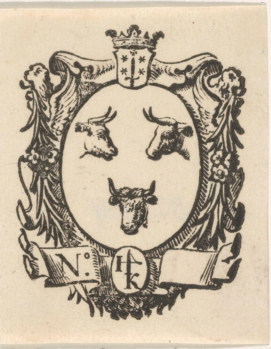 Handelsetiket van Jan Kramer by Isaac Vincentsz. van der Vinne, print, 1681-1740