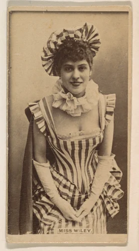 Miss Wiley, from the Actresses series (N245) issued by Kinney Brothers to promote Sweet Caporal Cigarettes by Kinney Brothers Tobacco Company, photograph, 1890
