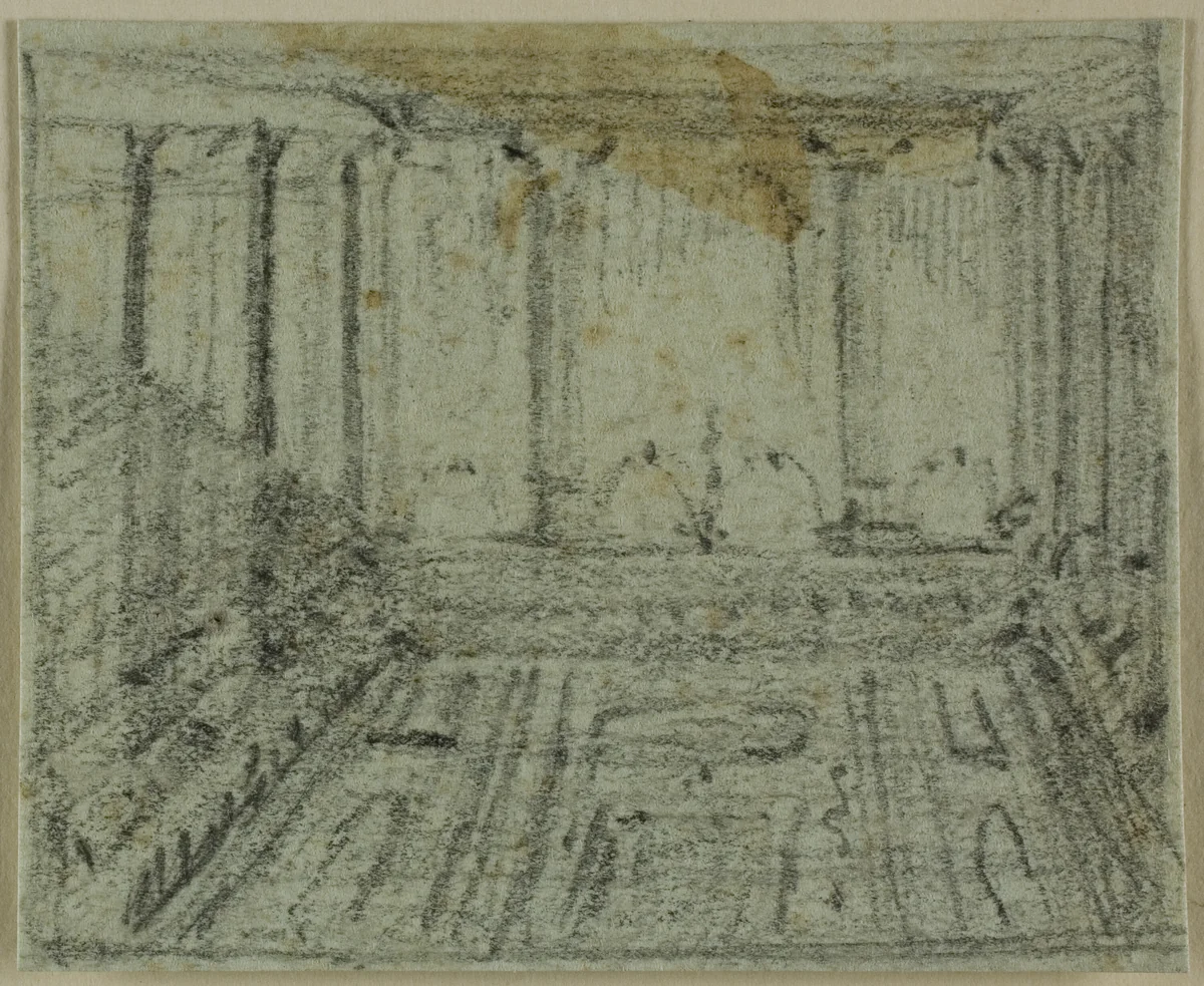 Portico by Domenico Quaglio, drawing, 1807-1837