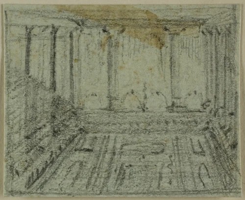 Portico by Domenico Quaglio, drawing, 1807-1837