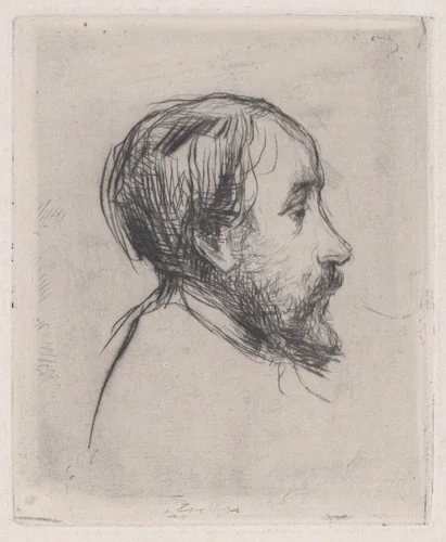Portrait of Edgar Degas by Marcellin Desboutin, print, 1876