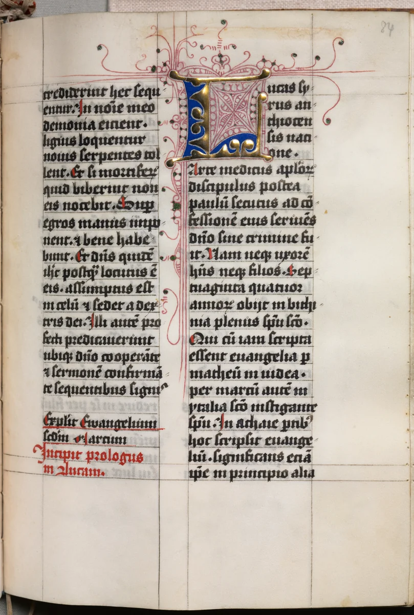 Gospel Book with Evangelist Portraits: Decorated Initial by Master of the House-Book, book, 1475-1485