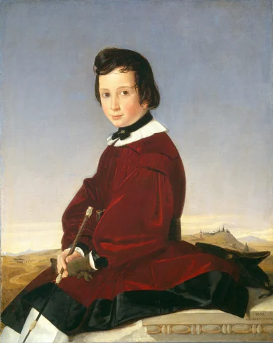 Portrait of a Young Horsewoman by Charles David, painting, 1839