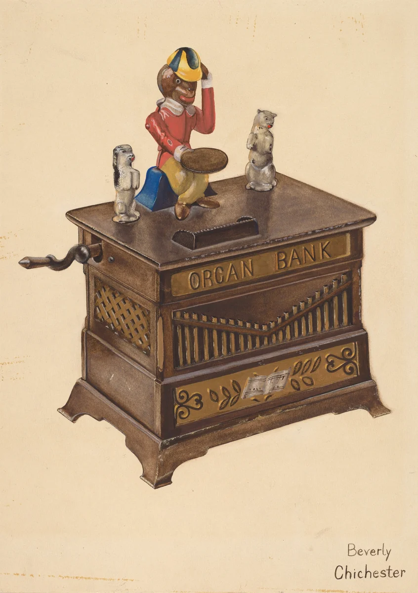 Toy Bank by Beverly Chichester, index of american design, 1937