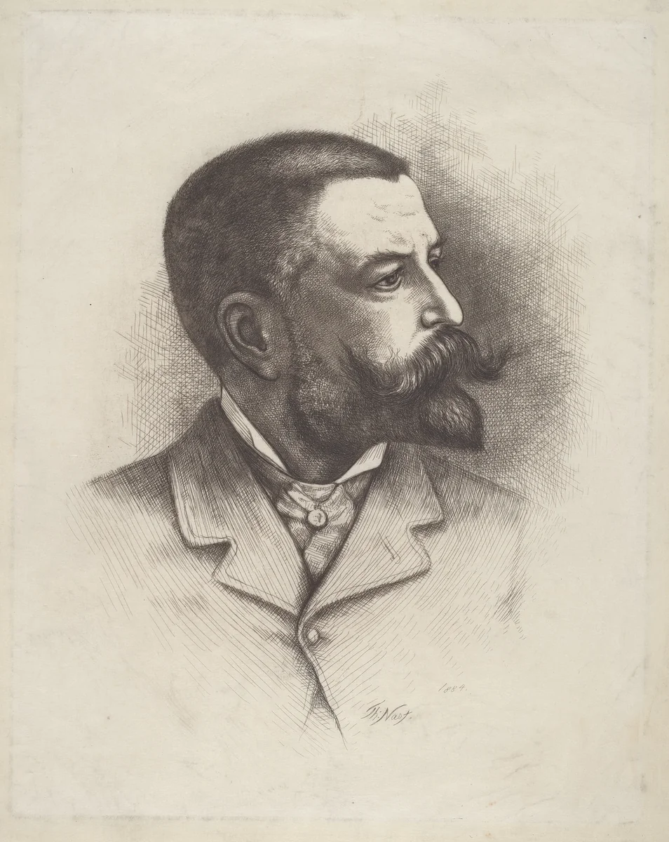 Self-Portrait by Thomas Nast, print, 1884