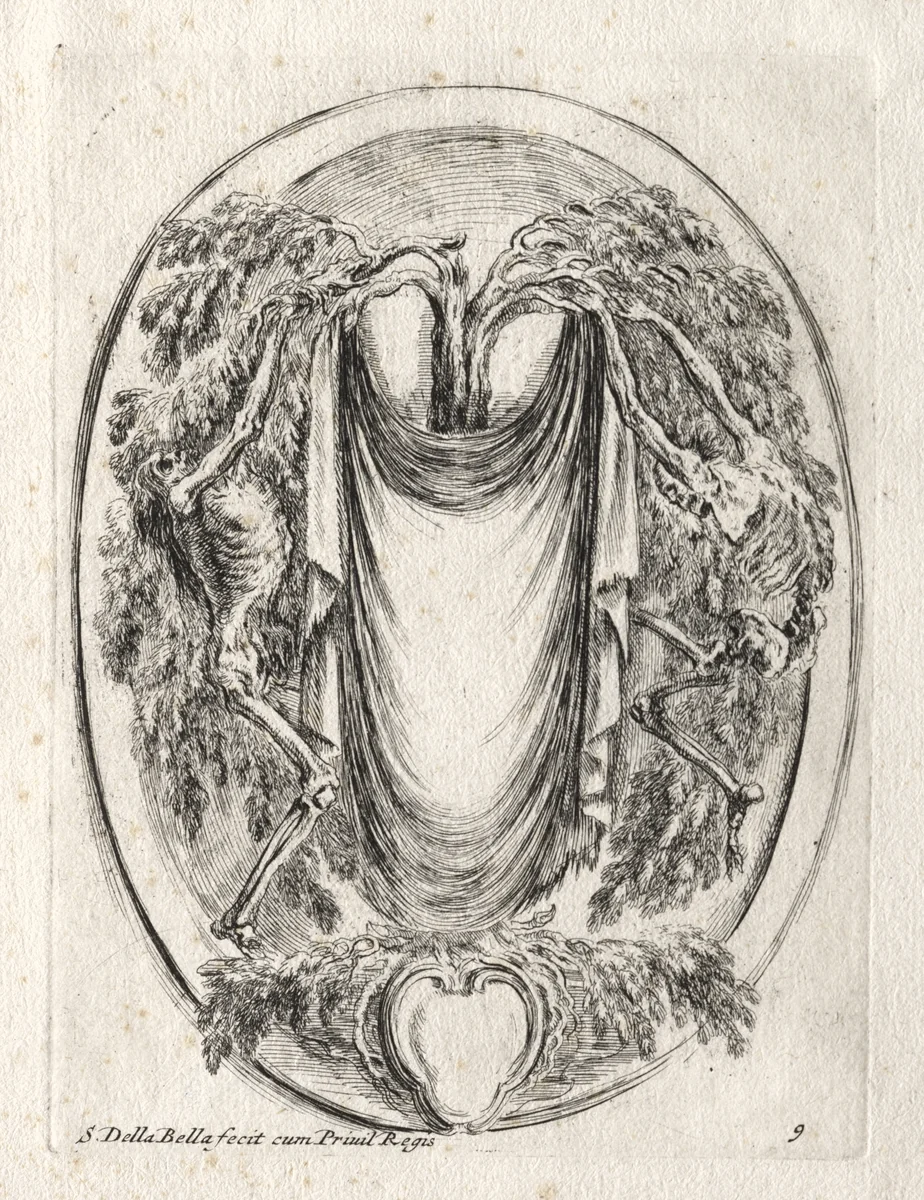 New Model for a Cartouche by Stefano della Bella, print, 1647