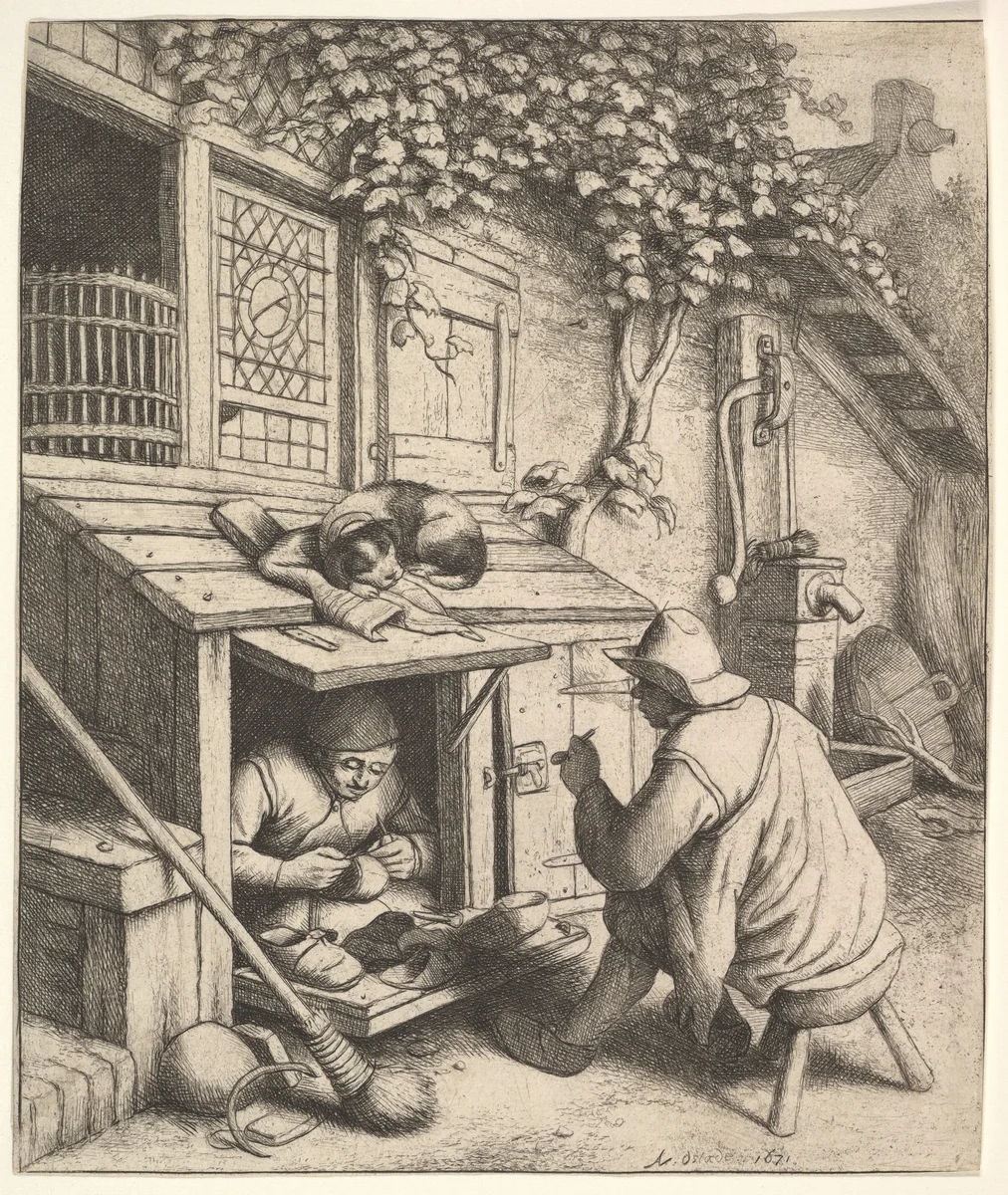 The Shoemaker by Adriaen van Ostade, print, 1610-1685