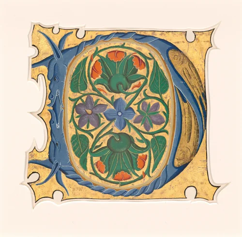 Initial D by Master of the Cypresses, drawing, 1430-1440