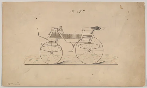 Design for Char-a-banc/Phaeton, no. 150 by Brewster & Co., drawing, 1850-1874