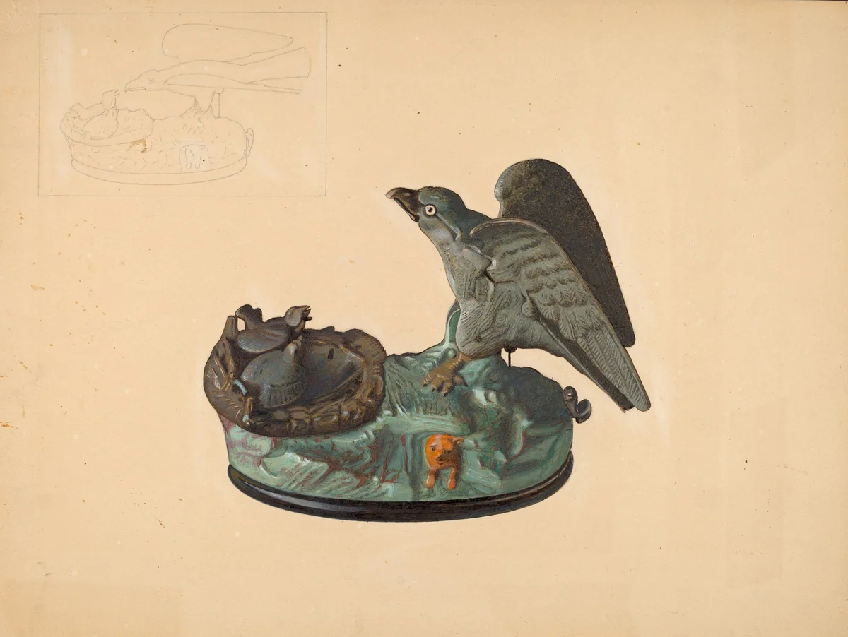 Toy Bank: Eagle by William High, index of american design, 1940