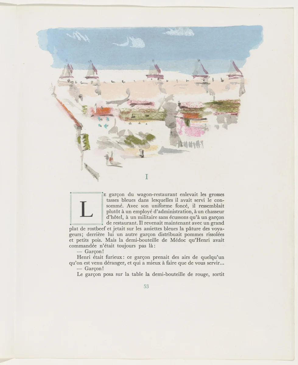 Headpiece (page 53) from Mille Regrets (A Thousand Regrets) by Christian Bérard, illustrated book, 1947