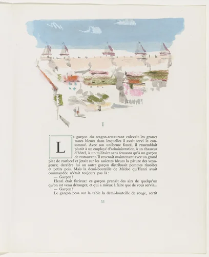 Headpiece (page 53) from Mille Regrets (A Thousand Regrets) by Christian Bérard, illustrated book, 1947