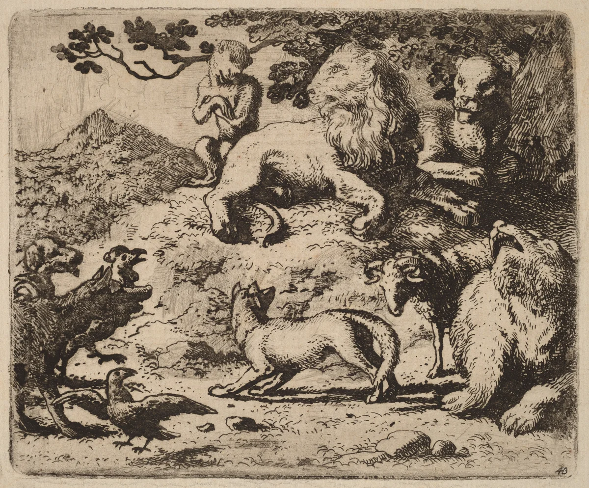 Reynard's Enemies are Dismayed by Allart van Everdingen, print, 1645-1656