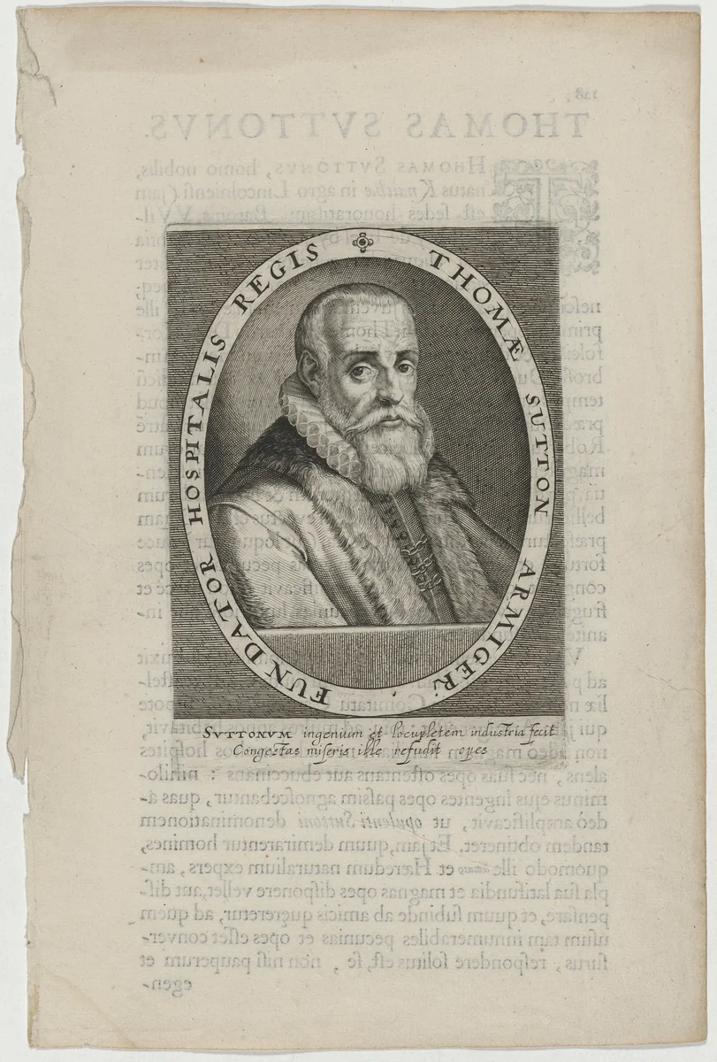 Thomas Sutton, Founder of the Charterhouse by Willem de Passe, print, 1620