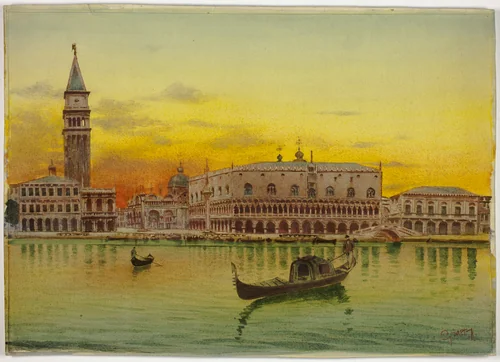 View of Venice by G. Saetta, painting, 1800-1899