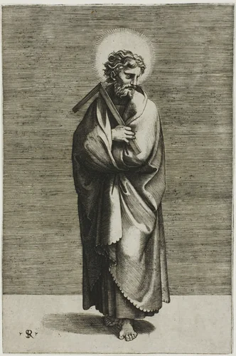 Saint Thomas by Marco Dente Raffaello Sanzio, print, 1515-1527