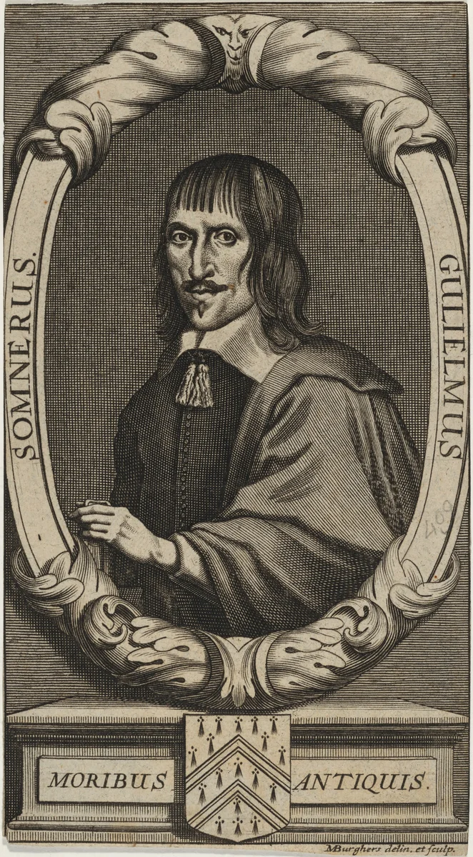 William Somner, Anglo-Saxon Scholar and Antiquary by Michael Burghers, print, 1693