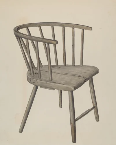 Handmade Arm Chair by Wilbur M Rice, index of american design, 1937