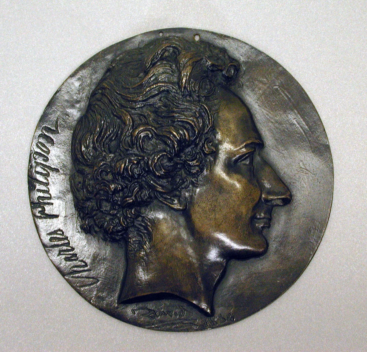 Charles Philipon by Pierre-Jean David d'Angers, metalwork, 1834