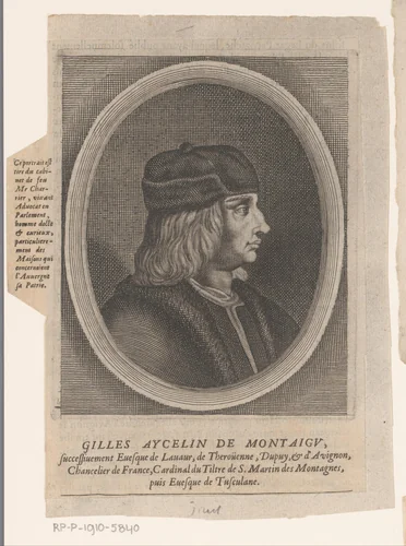 Portret van Gilles Aycelin de Montaigu by Etienne Picart, print, 1660