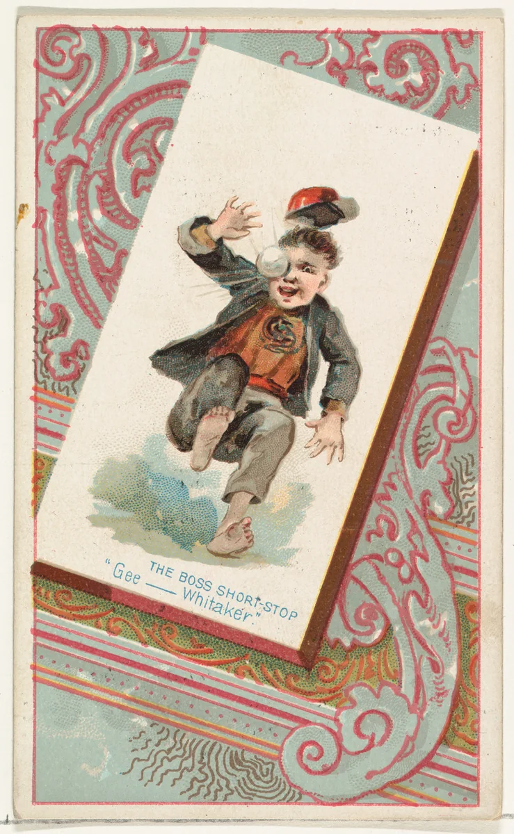The Boss Short-Stop, "Gee–Whitaker," from the Terrors of America set (N136) issued by Duke Sons & Co. to promote Honest Long Cut Tobacco by W. Duke, Sons & Co., print, 1888-1889