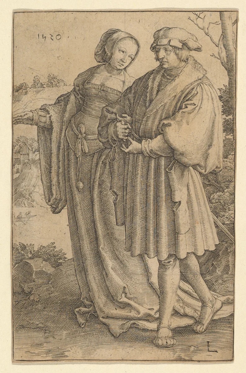 The Promenade by Lucas van Leyden, print, 1520
