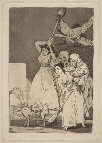 Ya van desplumados (There They Go Plucked) by Francisco Goya, print, 1799
