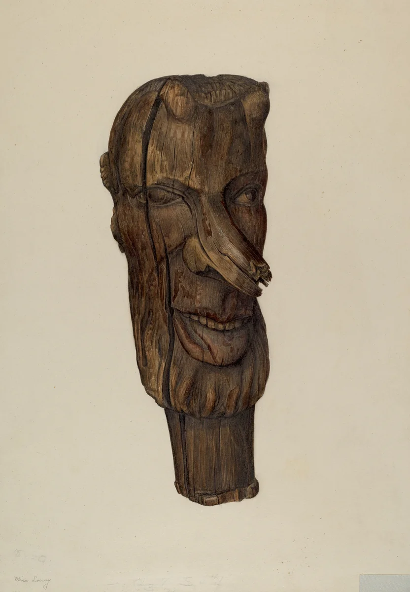 Hitching Post Finial by Mina Lowry, index of american design, 1940