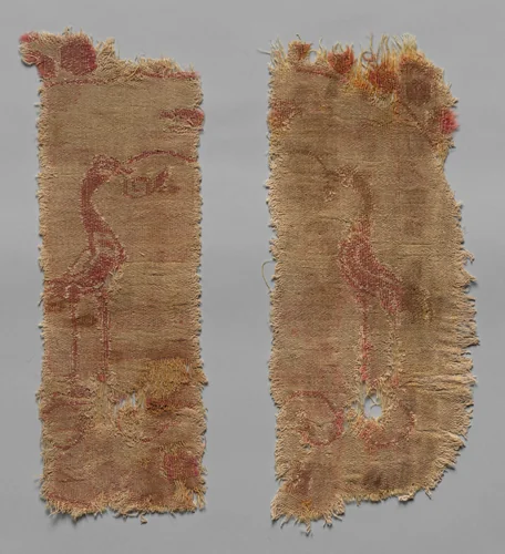 Two Fragments of Large Scale Roundel by Unknown, textile, 600-699