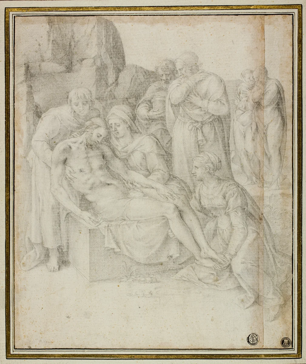 Lamentation by Giulio Clovio, drawing, 1540-1568