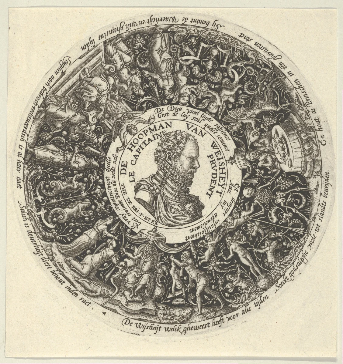 Portrait of William I of Orange, from a Series of Tazza Designs by Theodor de Bry, print, 1583-1593