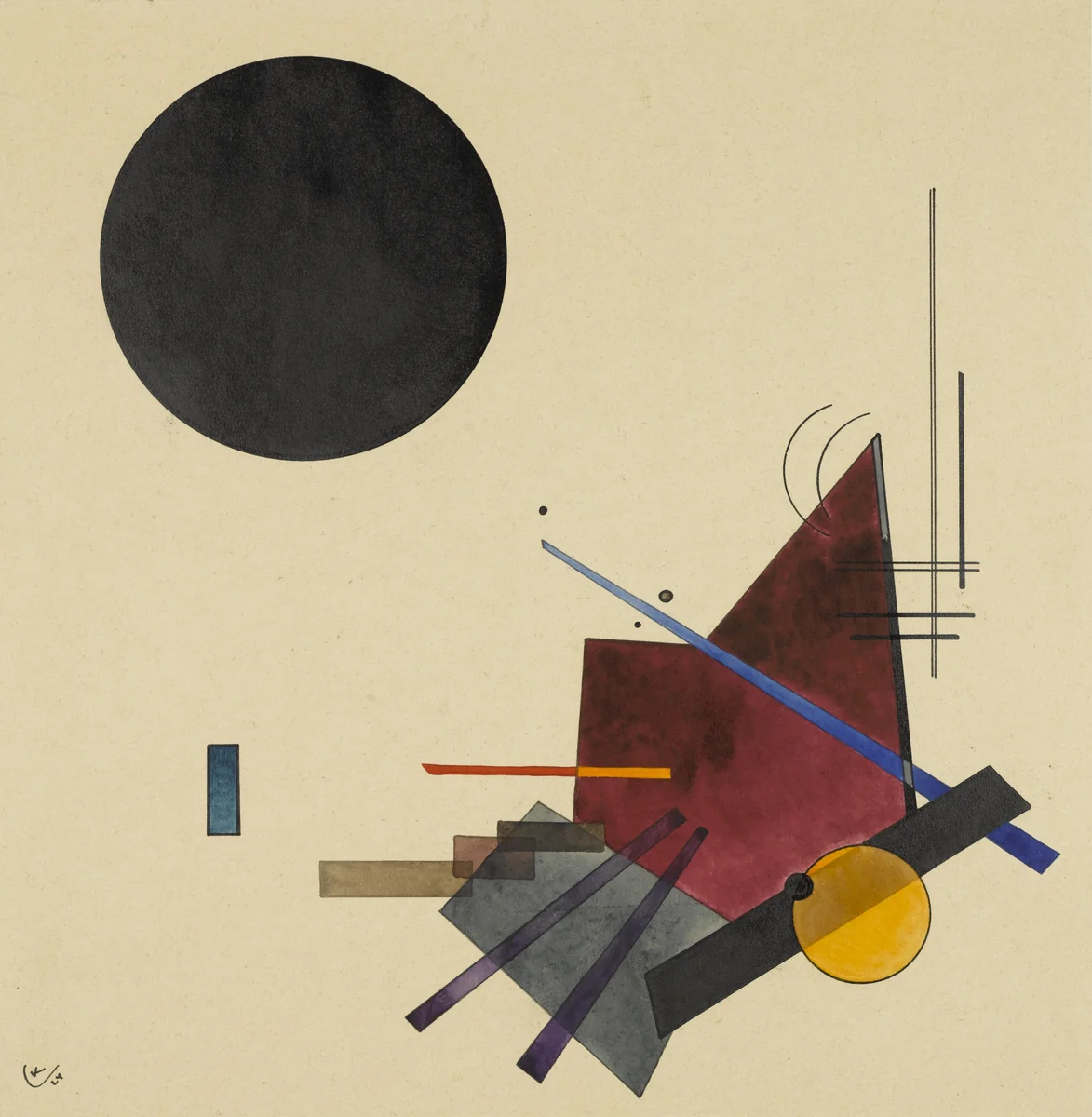 Black Relationship (Schwarze Beziehung) by Wassily Kandinsky, drawing, 1924