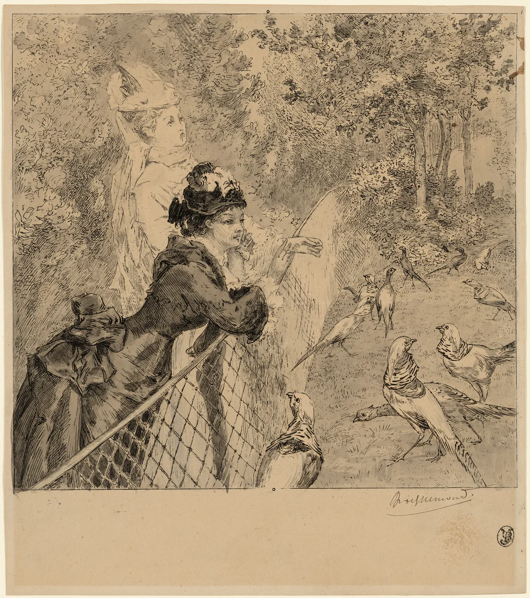 Au Jardin d'Acclimatation (In the Zoological Garden) by Félix Bracquemond, print, 1870-1879