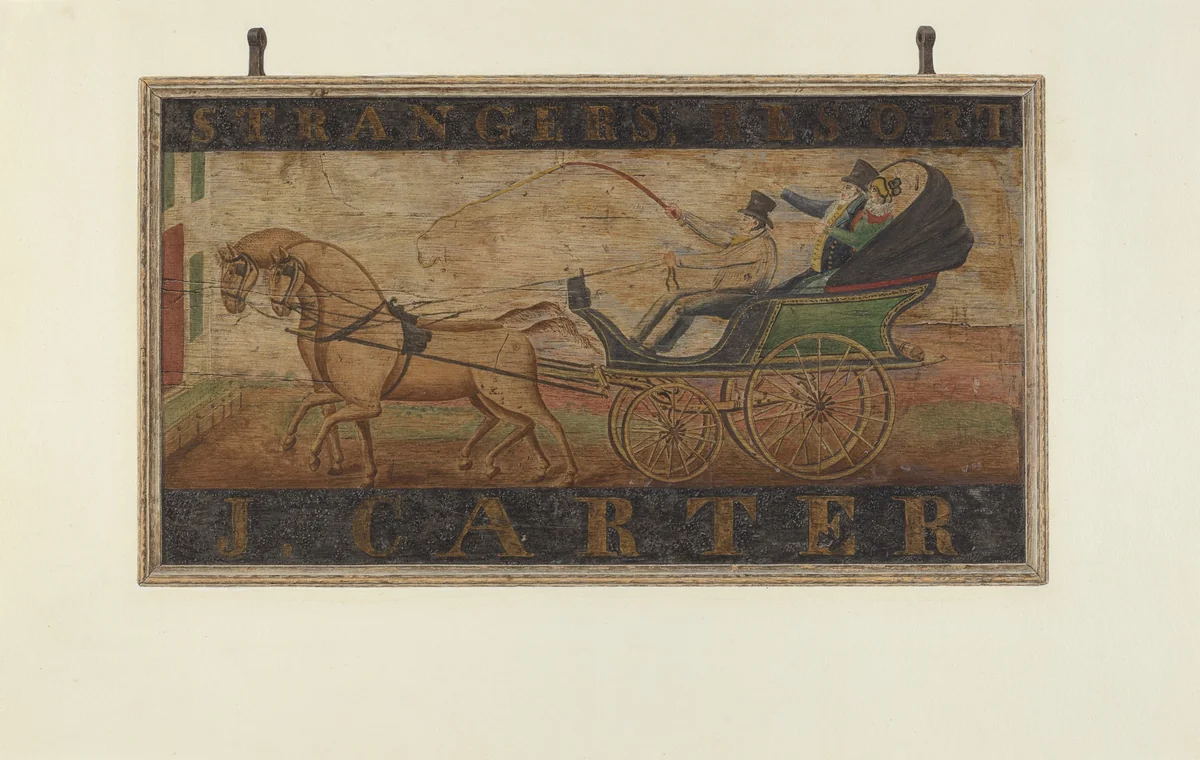 Inn Sign: "J. Carter" (verso) by John Matulis, index of american design, 1940