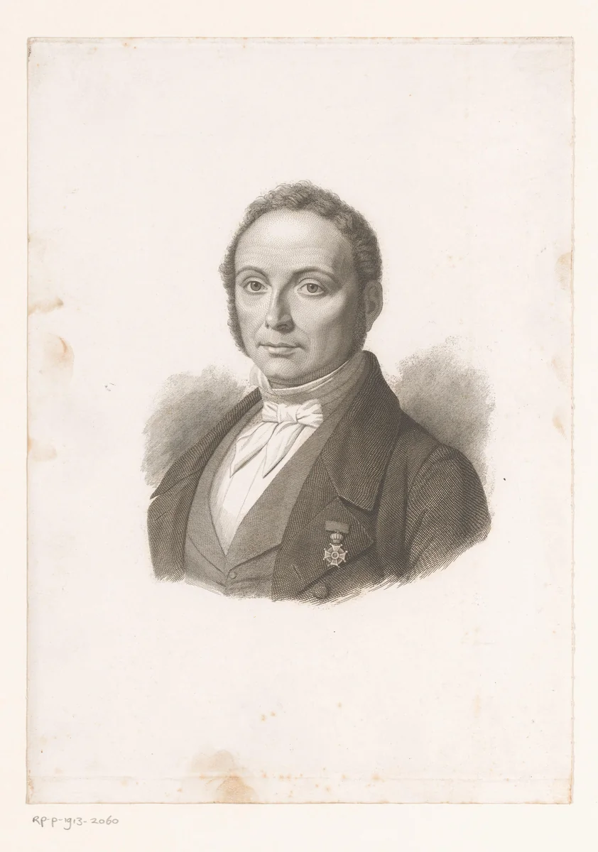 Portret van N. Stevens by Josephus Nauwens, print, 1858