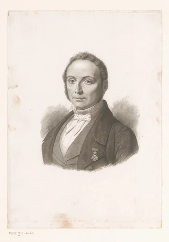 Portret van N. Stevens by Josephus Nauwens, print, 1858