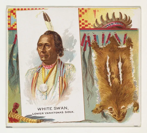 White Swan, Lower Yanktonas Sioux, from the American Indian Chiefs series (N36) for Allen & Ginter Cigarettes by Allen & Ginter, print, 1888