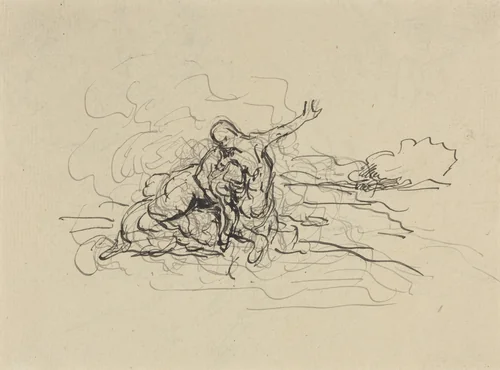 Centaur Carrying Off a Woman by Honoré Daumier, drawing, 1808-1879
